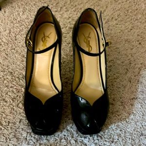 Patent Leather Mary Jean Platform Pumps Yves Saint Laurent Rive